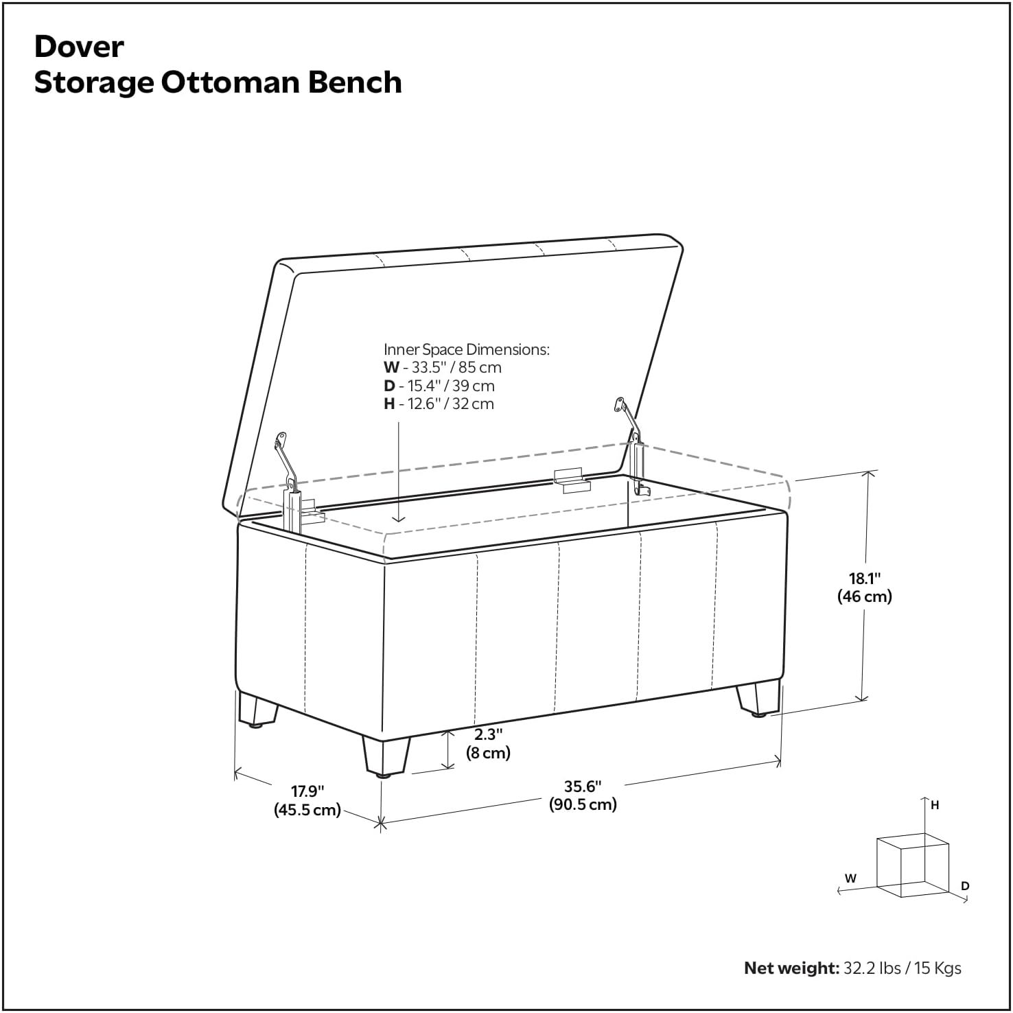 Brown Vegan‑Leather Storage Ottoman