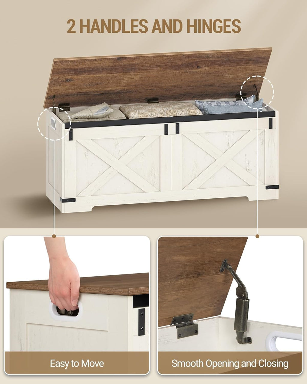 Farmhouse Large Storage Bench Chest