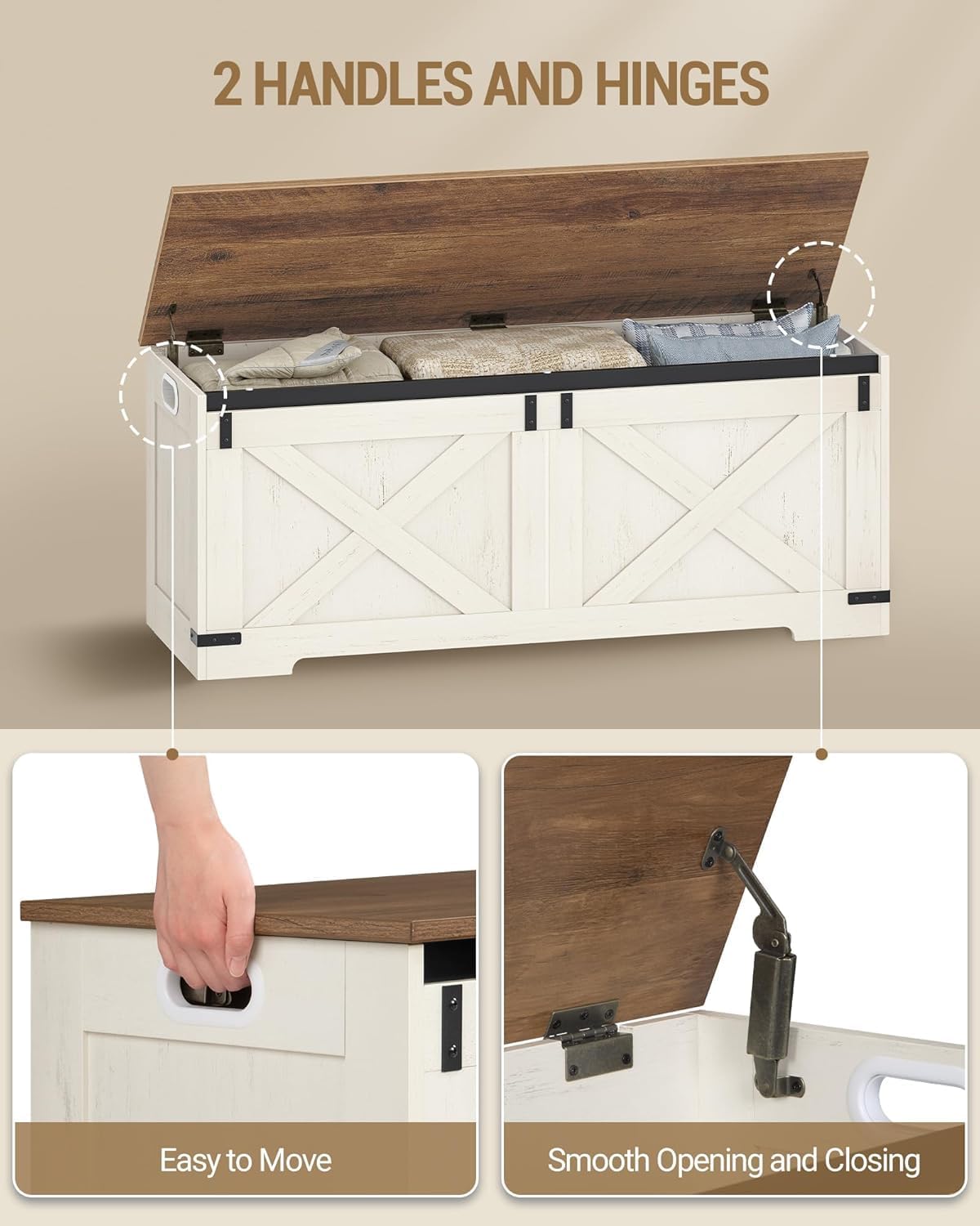 Farmhouse Large Storage Bench Chest