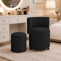 Leather Swivel Storage Vanity Ottoman