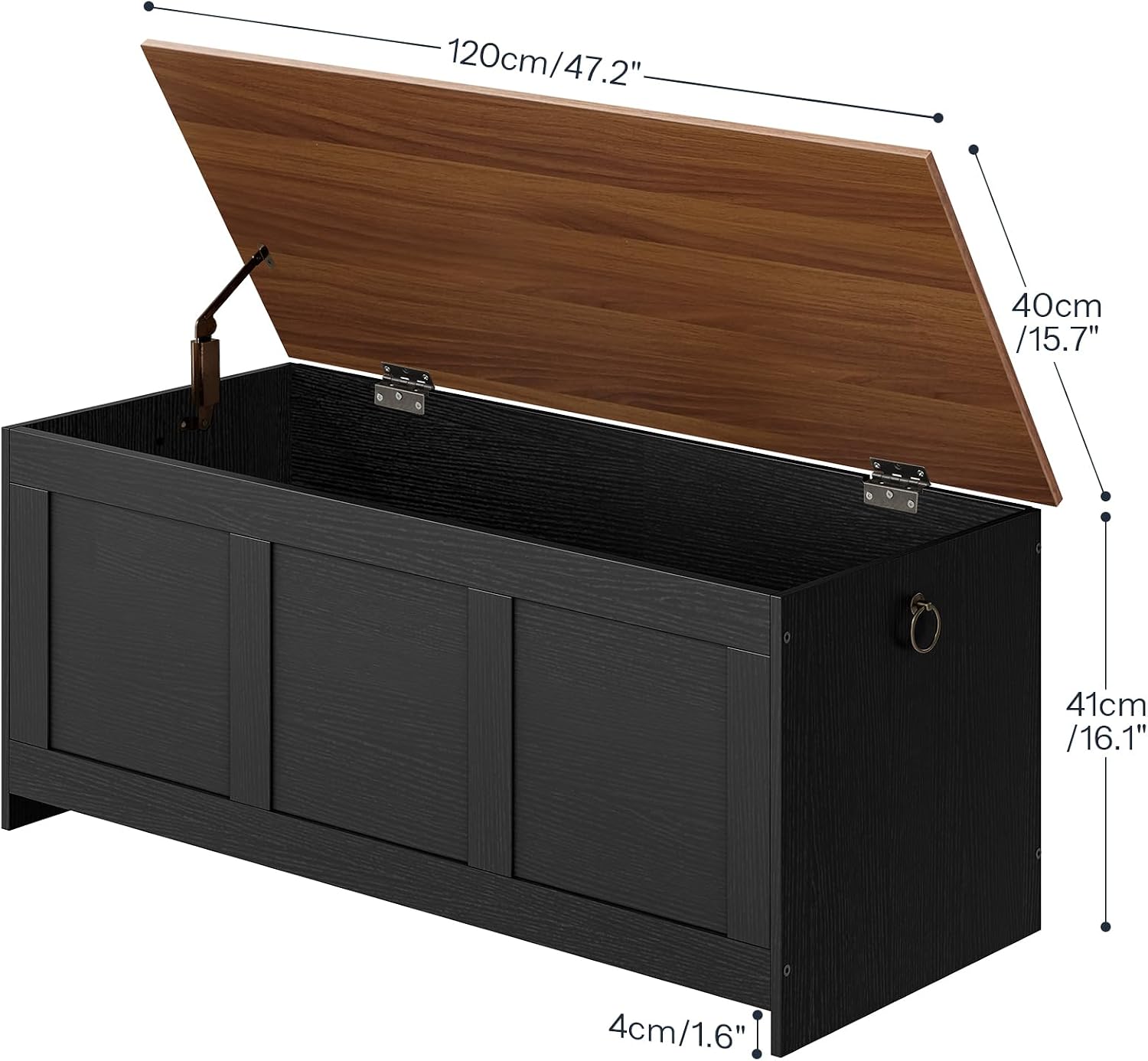 Retro Large Safety‑Hinge Storage Bench Chest