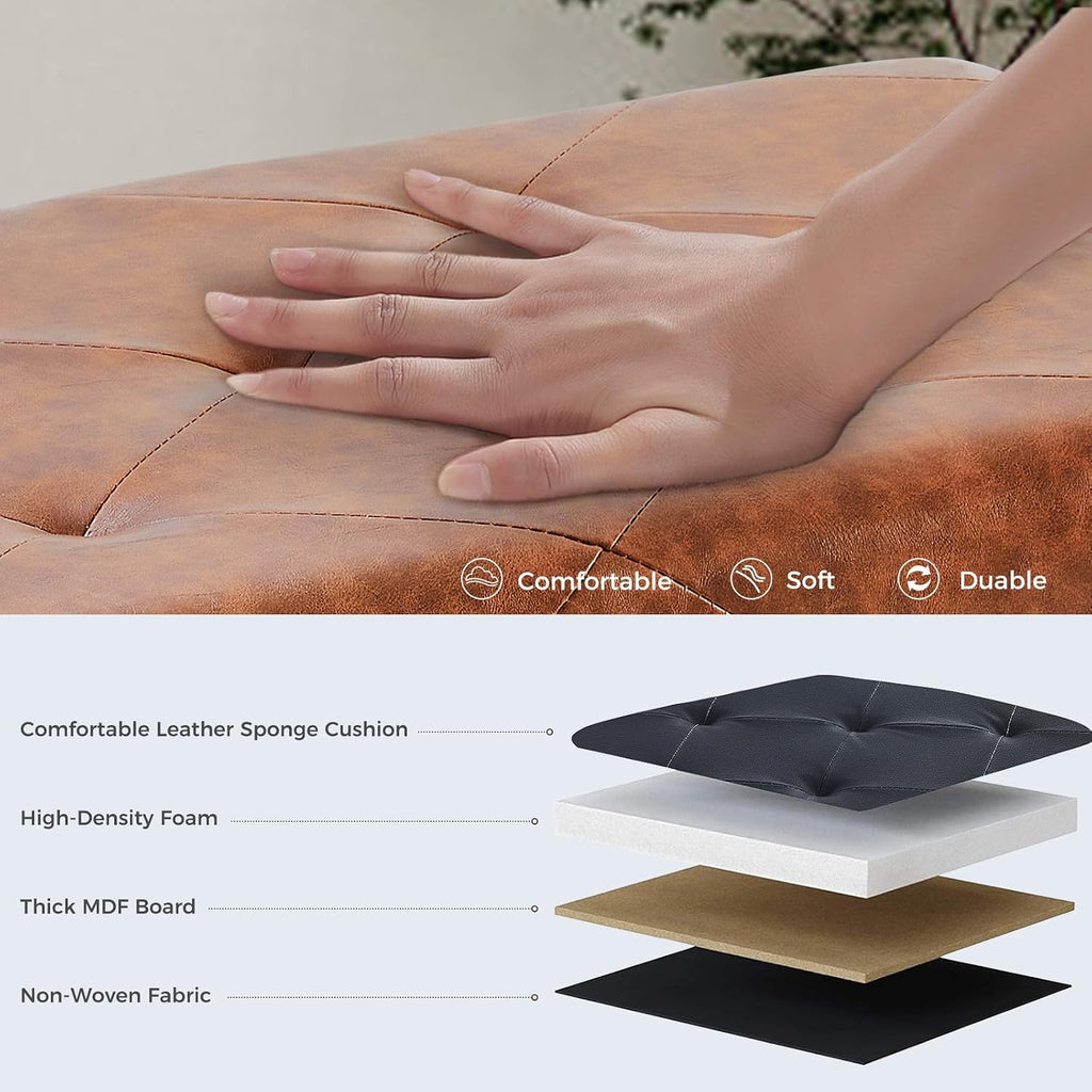 Large Folding Storage Ottoman Bench