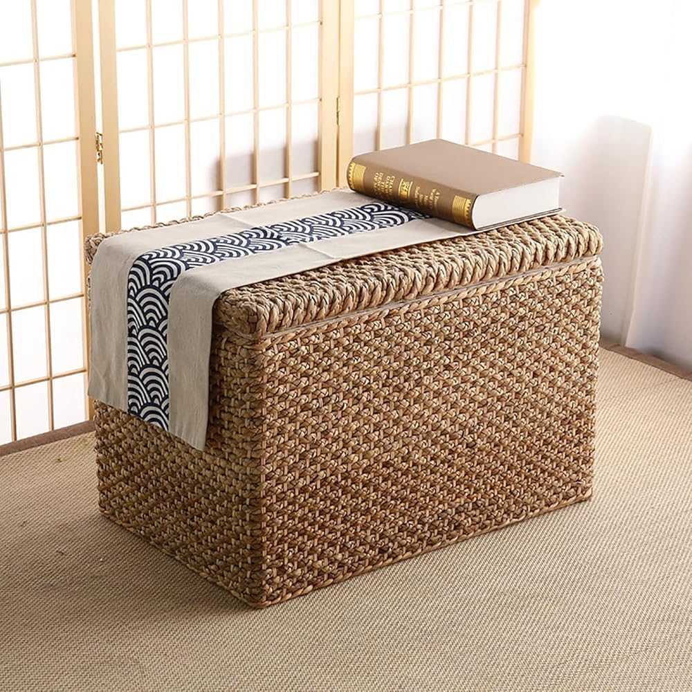 Wicker Storage Bench Chest