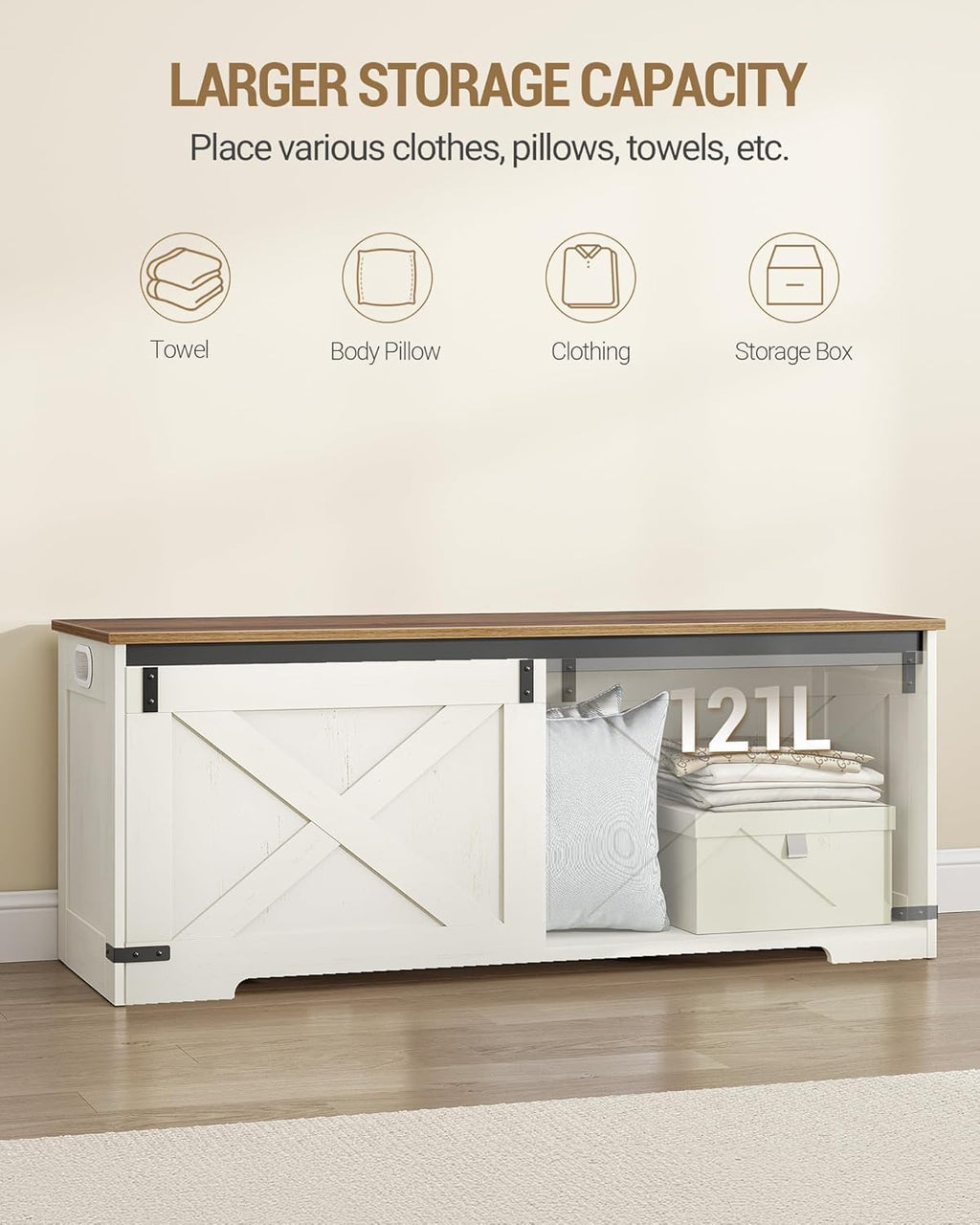 Farmhouse Large Storage Bench Chest