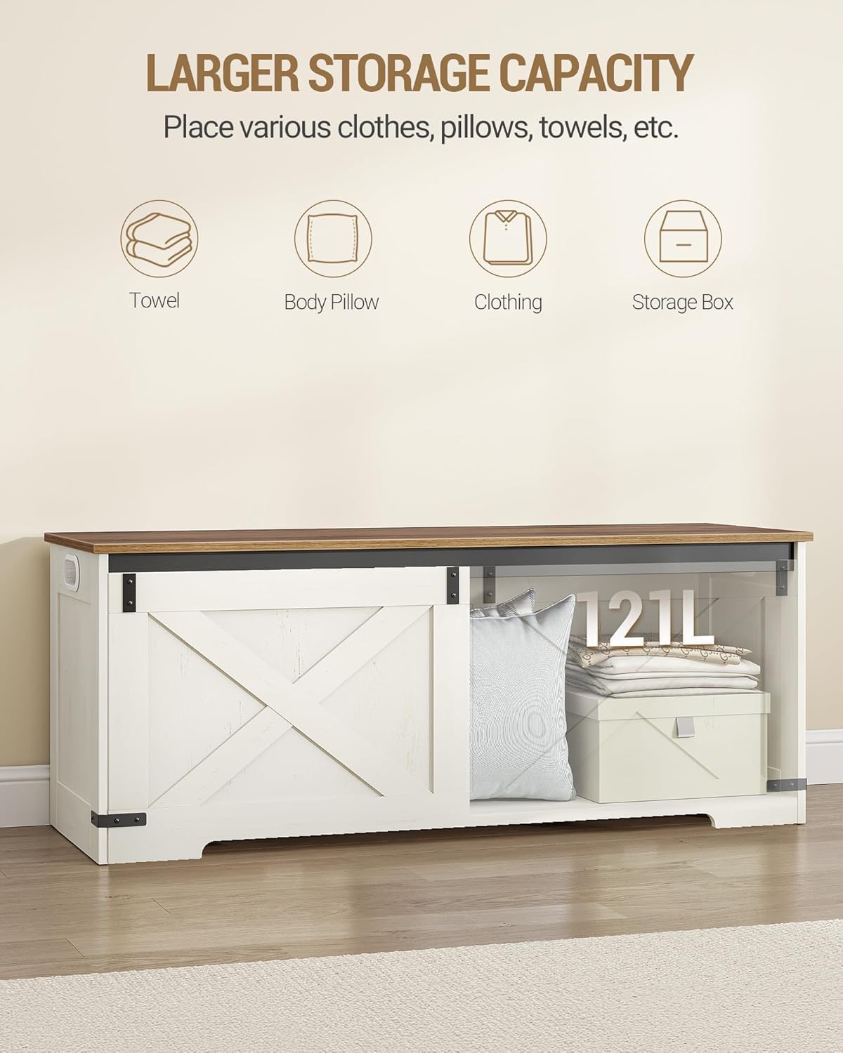 Farmhouse Large Storage Bench Chest