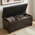Brown Vegan‑Leather Storage Ottoman