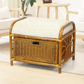 Rattan Wicker Cushioned Ottoman Stool