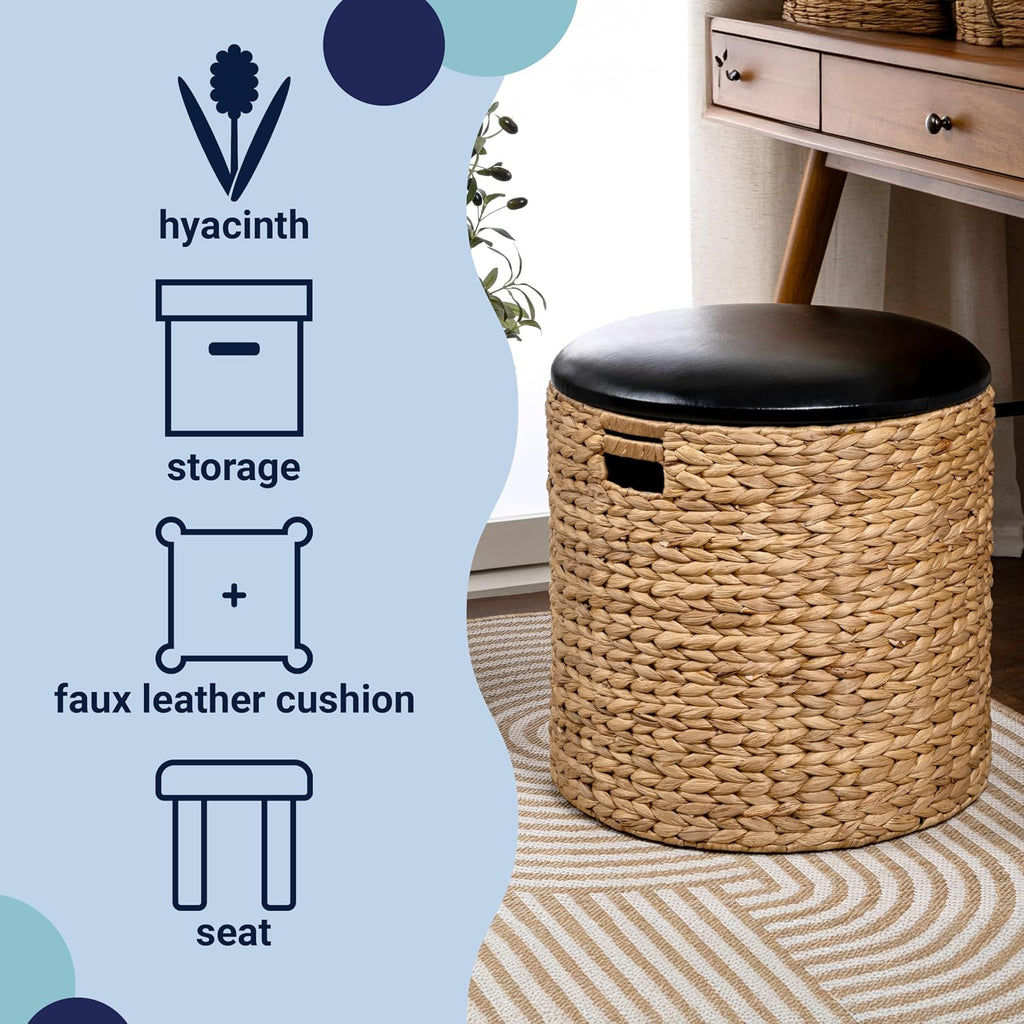 Hyacinth Storage Ottoman