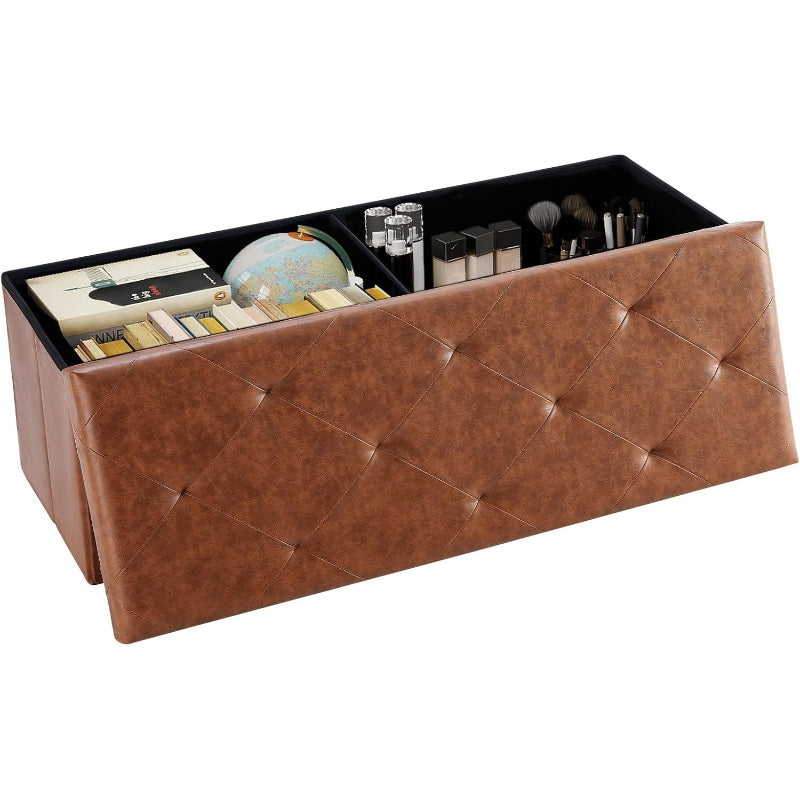 Large Folding Storage Ottoman Bench