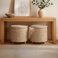 Hyacinth Round Storage Ottoman